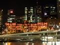 Australien, Brisbane, Brisbane River, South Bank, Langzeitaufnahme, Nacht, Skyline